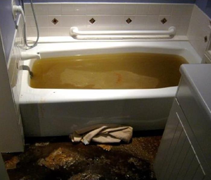Sewage in bathtub
